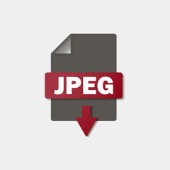 JPEG download icon on background. JPEG button.