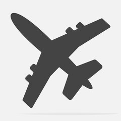 Obraz premium Aircraft or airplane icon. Flat vector illustration.
