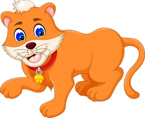 funny cat cartoon posing with smiling