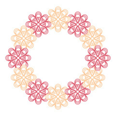 round frame flower vector illustration
