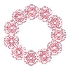 round frame flower vector illustration