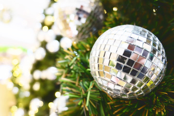 Closeup of Christmas tree background, Celetrate Merry Christmas concept