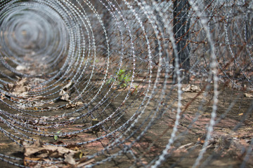 Barbed wire around the jail