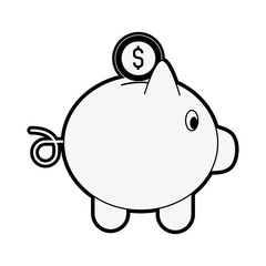 Piggy savings symbol icon vector illustration graphic design