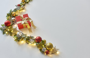 Christmas advertisement empty area for new year message gift box