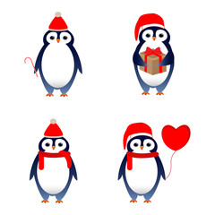 Merry Christmas penguin greeting card