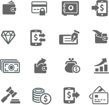 money and finance icon set