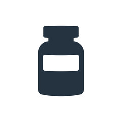 pills jar icon on white background, fitness, sport