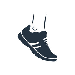 running shoes icon on white background, fitness, sport - obrazy, fototapety, plakaty