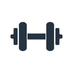 dumbell icon on white background, fitness, sport