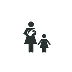 women with baby and daughter vector