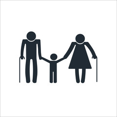 Grandfather grandmother with child vector