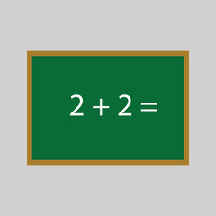 Simple School Green Board Vector Illustration