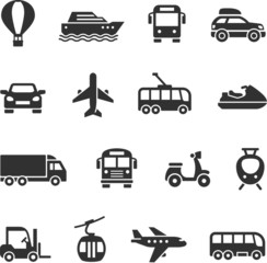 Transportation icons set