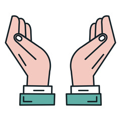 hands protected isolated icon vector illustration design