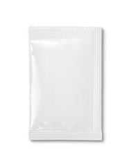 blank packaging foil sachet isolated on white background with clipping path
