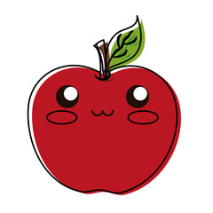  kawaii apple vector illustration