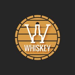 whiskey barrel logo design on black background