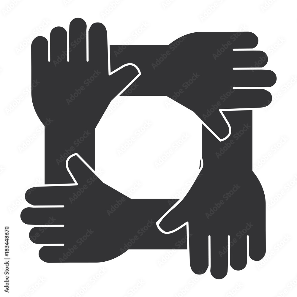 Canvas Prints united teamwork hands icon vector illustration design