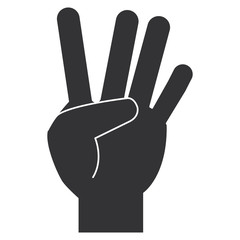 Obraz premium hand counting four on fingers vector illustration design
