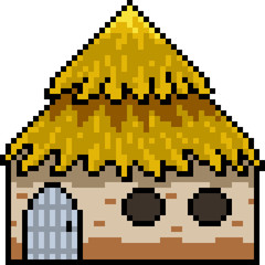 Obraz premium vector pixel art hut