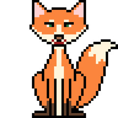 Fototapeta premium vector pixel art fox sit