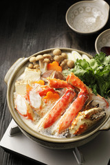 カニ鍋　Hot pot of red king crab