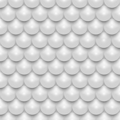 White 3D shiny realistic pearl mosaic seamless pattern