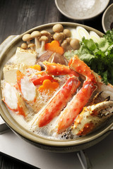 カニ鍋　Hot pot of red king crab
