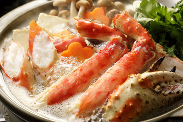 カニ鍋　Hot pot of red king crab