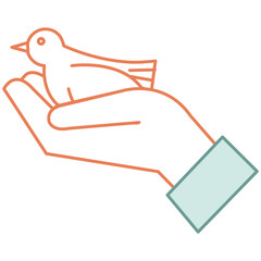 hand with peace dove vector illustration design