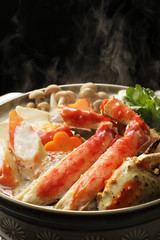 カニ鍋　Hot pot of red king crab