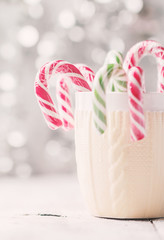 cup with Christmas candies