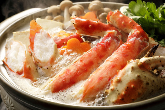 カニ鍋　Hot pot of red king crab
