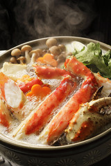 カニ鍋　Hot pot of red king crab