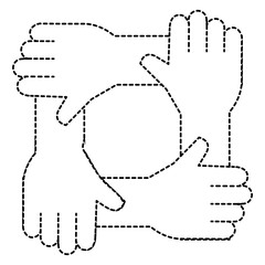 united teamwork hands icon vector illustration design