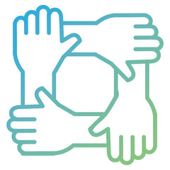 united teamwork hands icon vector illustration design