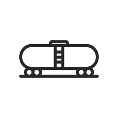 Cargo Wagon Train Railcar Container Minimalistic Flat Line Icon