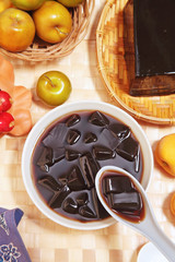 Grass jelly is a popular dessert in Taiwan  