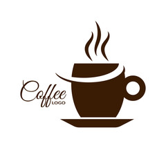 Coffee cup design logo  white bg vector eps 10