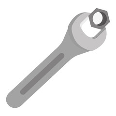 wrench key with nut vector illustration design