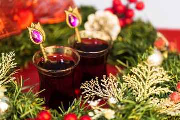 Christmas hot  tea, and light bokeh