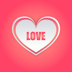 Greeting Card Happy Valentine's Day. Lettering with hearts on the background. Vector illustration.