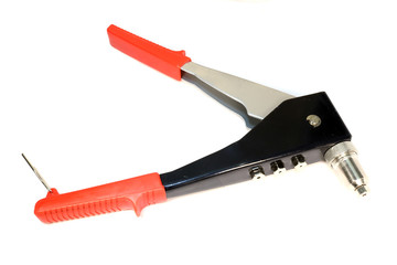 The tool for rivets. Isolated Ribet Gun.