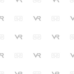 Seamless vector pattern with VR logos. Virtual reality light logos