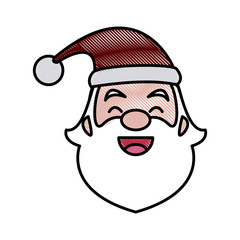 Santa claus funny face cartoon icon vector illustration graphic design