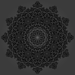 Elegant vector ornament in classic style. Abstract traditional pattern with oriental elements. Classic dark vintage pattern