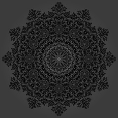 Elegant vector ornament in classic style. Abstract traditional pattern with oriental elements. Classic dark vintage pattern