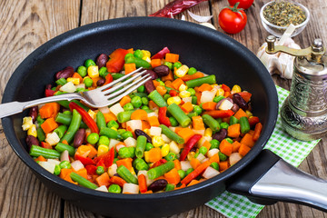 Diet and healthy diet, vegetable stew with beans