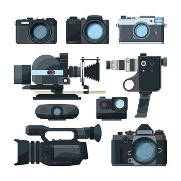 Digital video cameras and different professional equipment